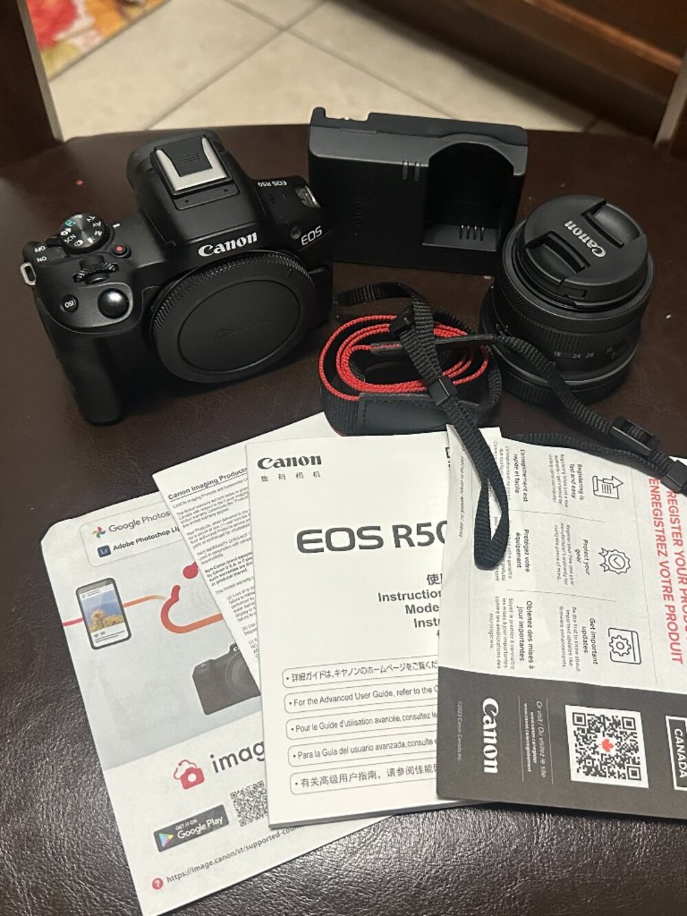 Canon EOS R50 Camera With Kits lens Box And Manual INcluded And accessories